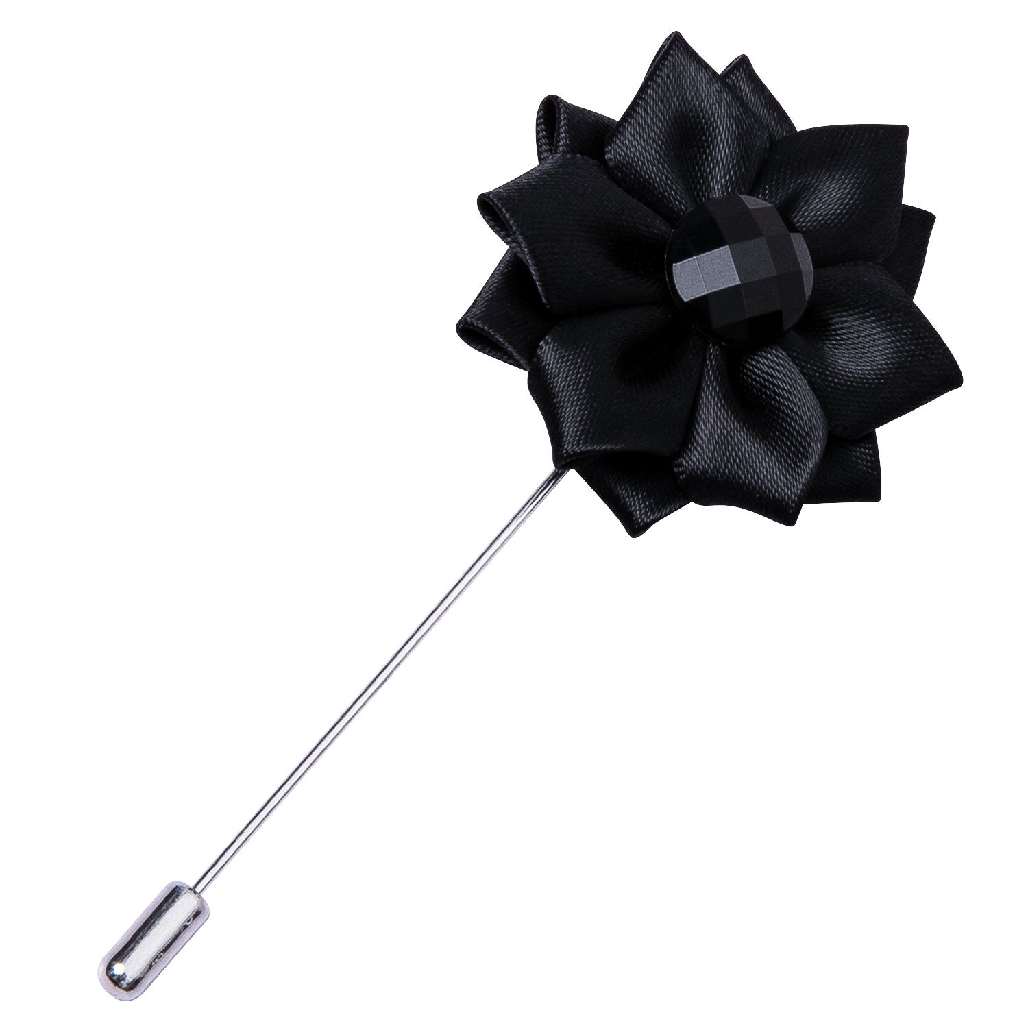Zipper Flower Magnet/Brooch in Black