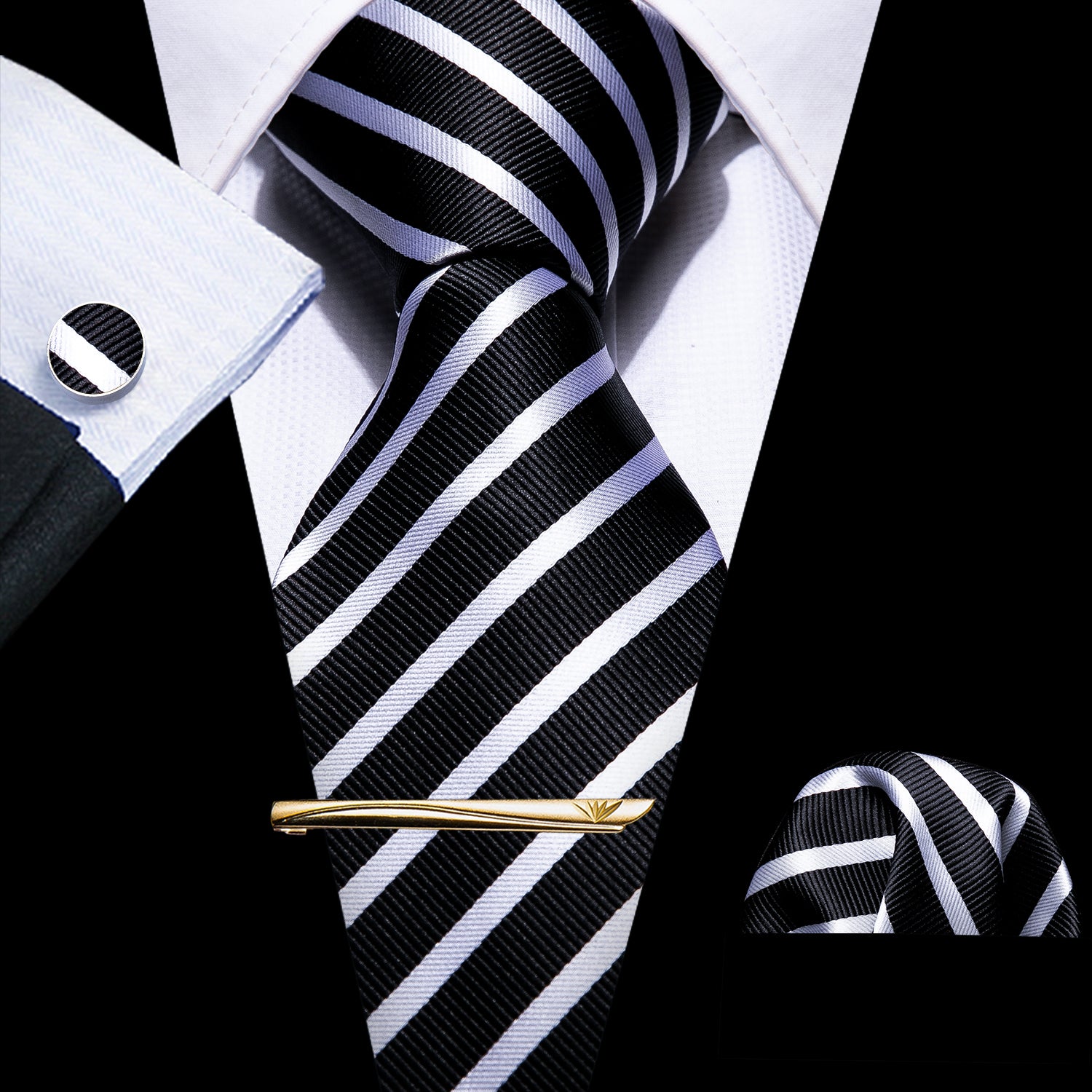  Tie Clips Set, Men 4Pcs Regular Tie Bar Tie Slide