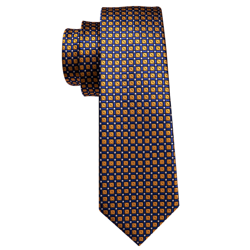 New Brown Polka Dot Silk Solid Tie Hanky Cufflinks Set – BarryWang