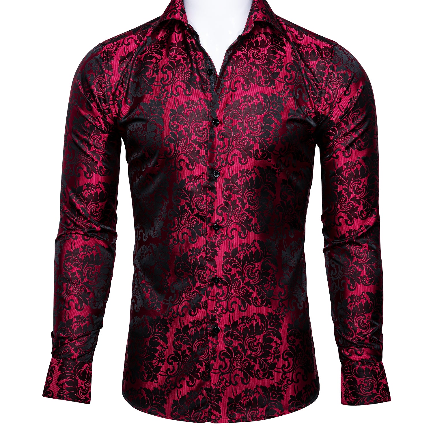 Barry.wang Red Black Floral Shirt – BarryWang
