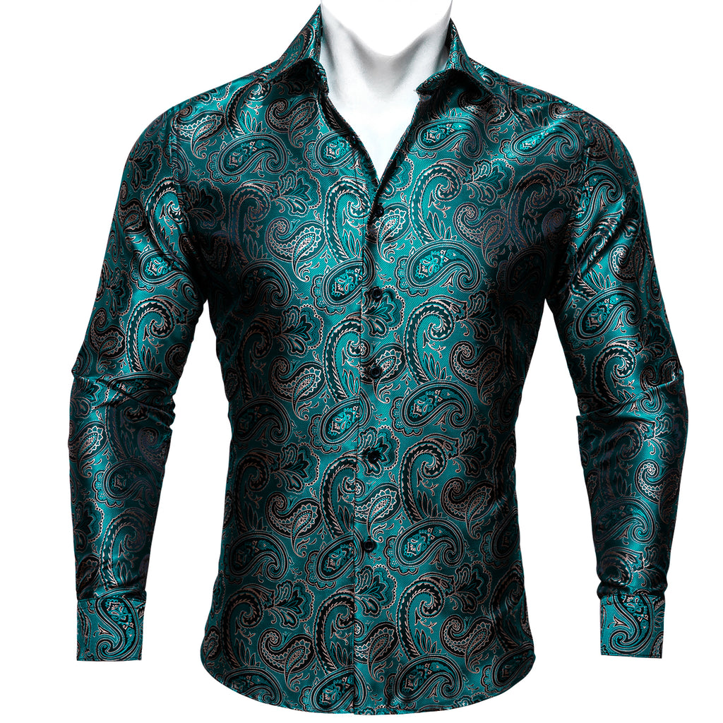 Barry.wang Green Floral Silk Shirt – BarryWang