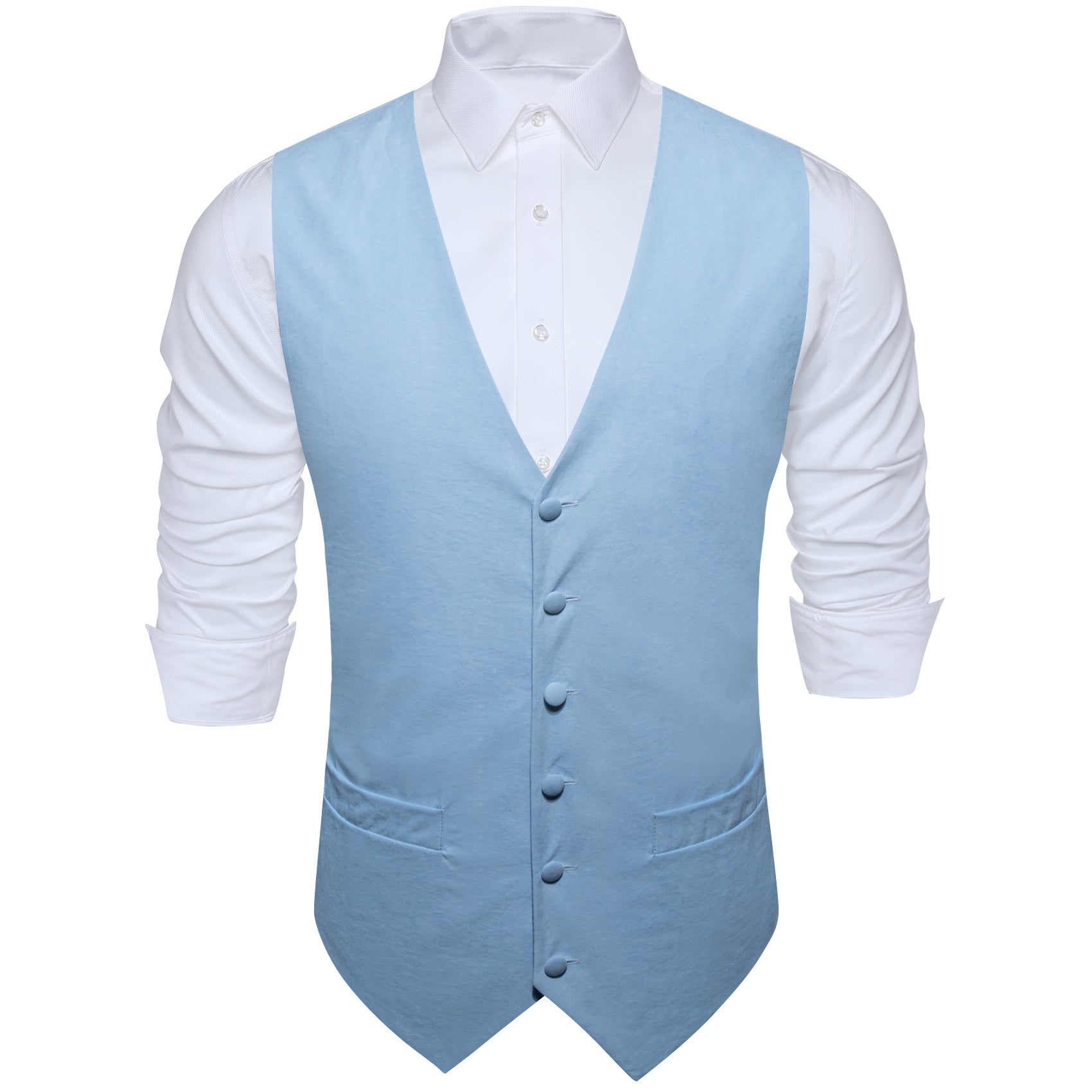 Men's Orange Solid Silk Waistcoat Vest for Business