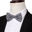Black and White Plaid Cummerbund  Bow tie Handkerchief Cufflinks Set