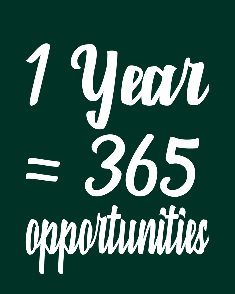 1 Year Equals 365 Opportunities Bottle Green T Shirt For Women Thatchimp