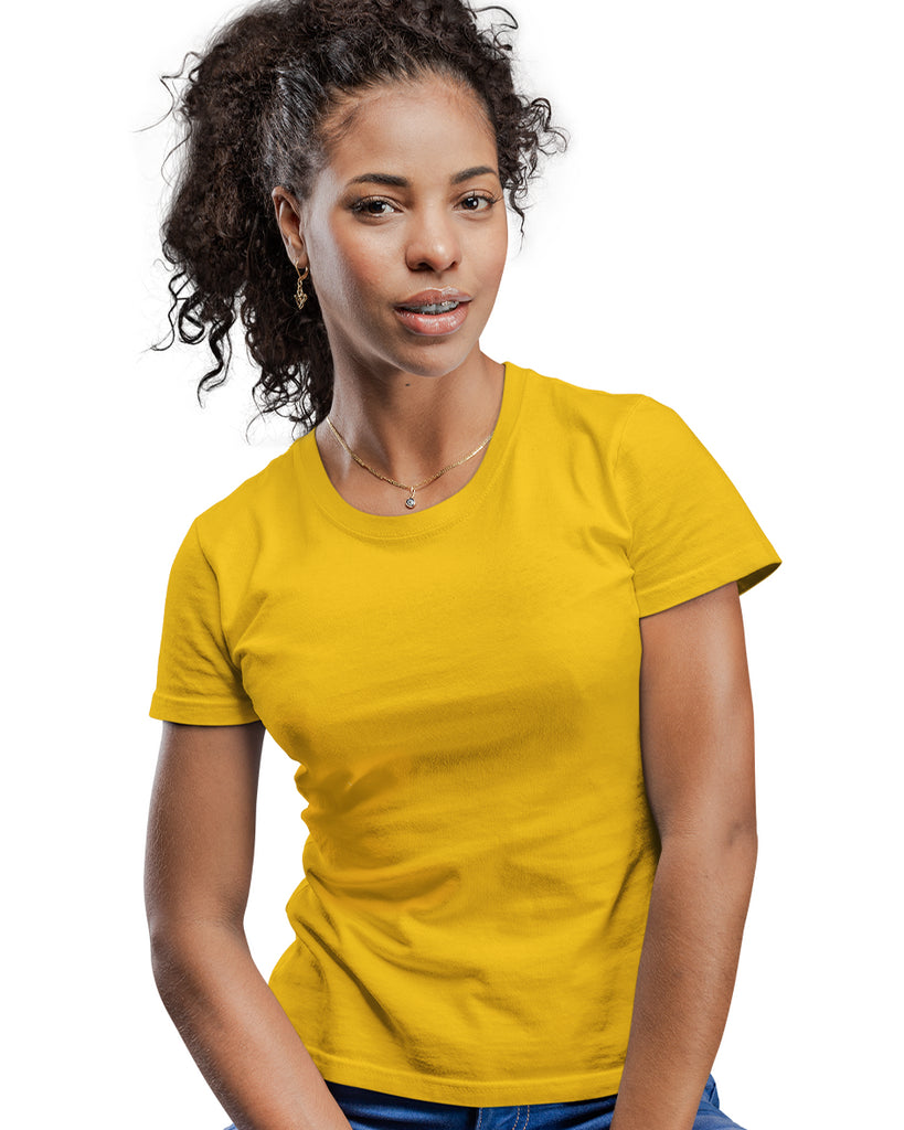 plain yellow t shirt women's