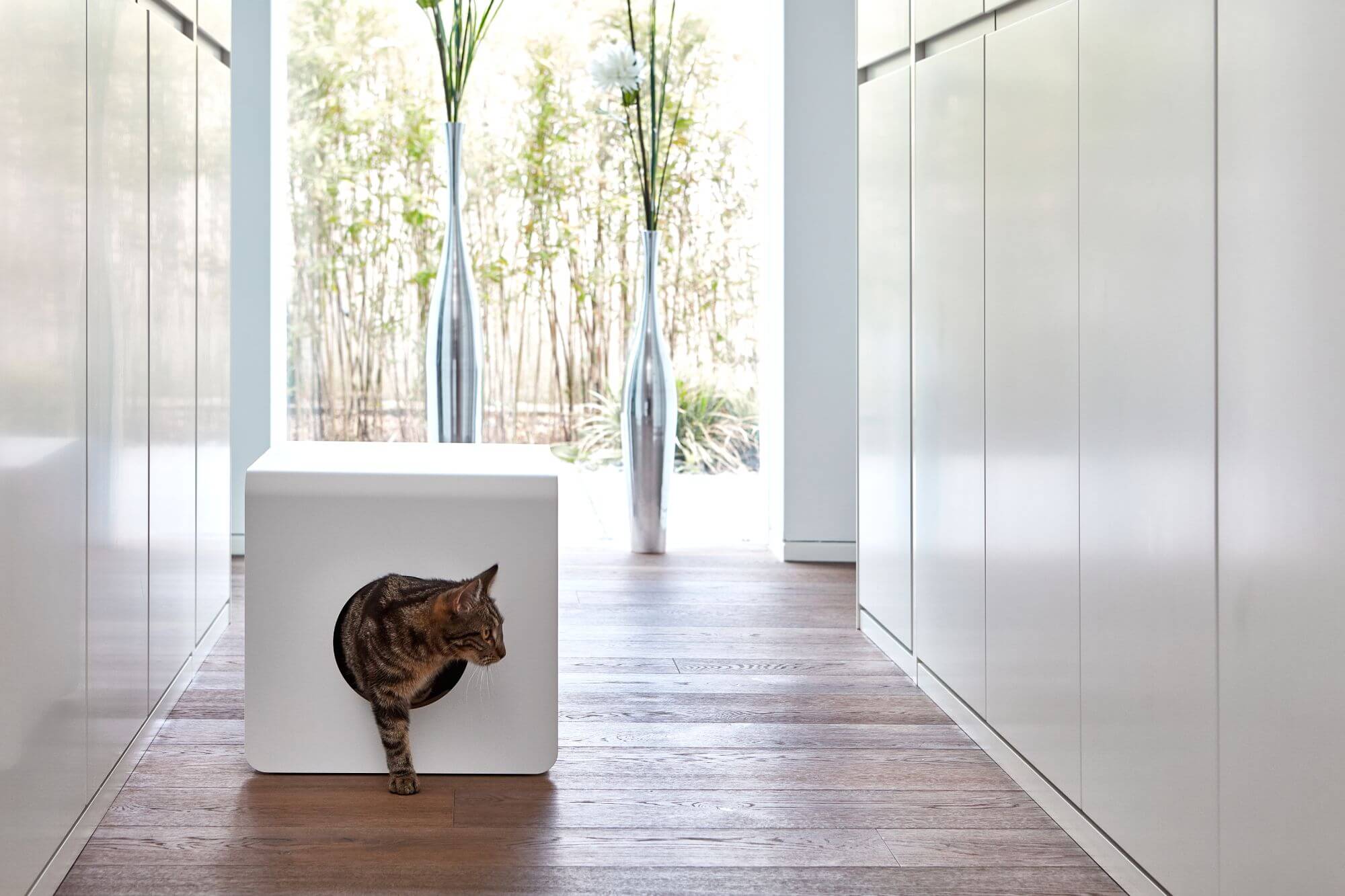 Furst Cabinet De Toilette Design Pour Chat En Aluminium