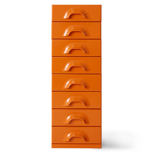 HK-Living Skuffereol CHEST OF 8 DRAWERS, Tangerine