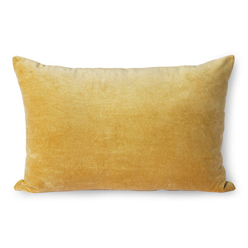 Velour Pude i Farven Guld fra HK-Living, 40x60 cm