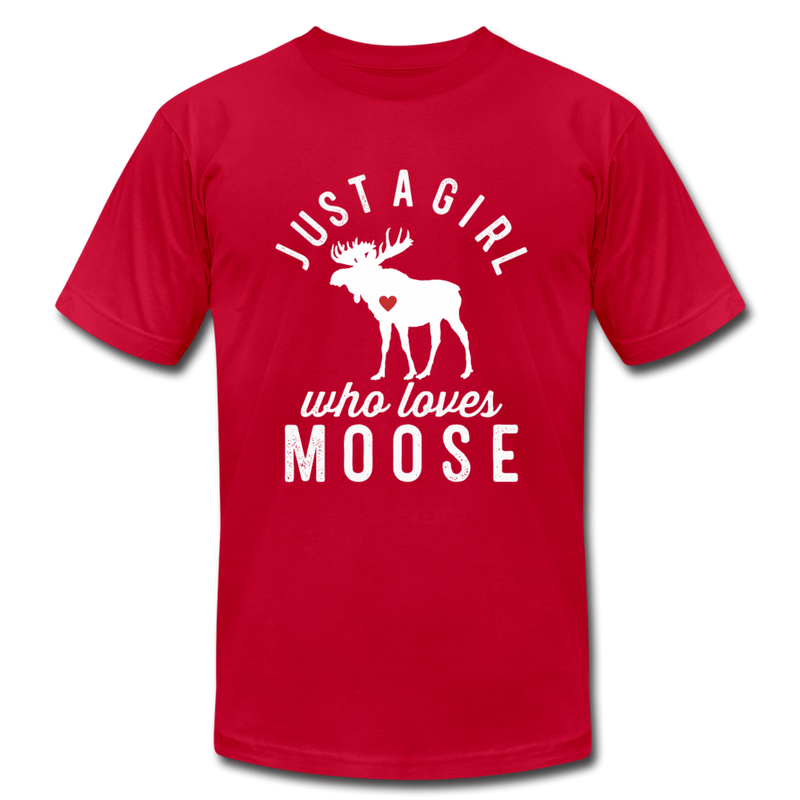 SPOD Unisex Jersey T-Shirt | Bella + Canvas 3001 red / S girl loves moose tee spod 1057436967-P175A5S2