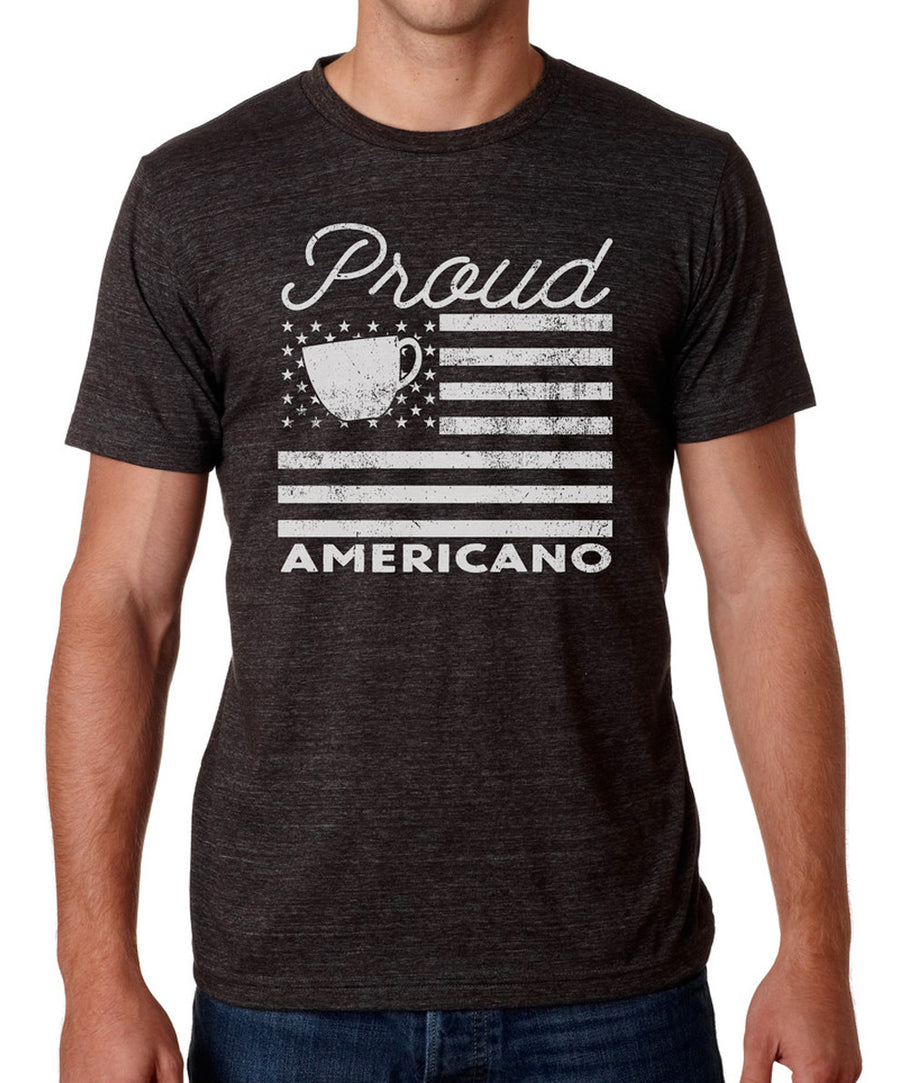 Proud Americano - Unisex/Men's Crew - Charcoal Black