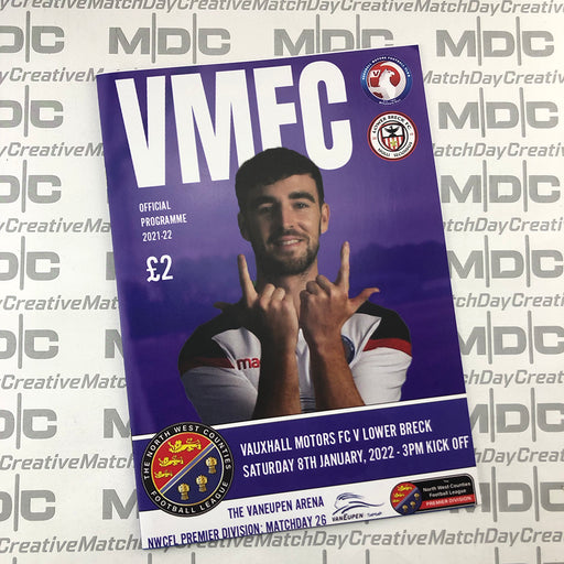 21 22 16 Vauxhall Motors V Lower Breck Nwcfl 08 01 22 Programme Pos Matchdaycreative