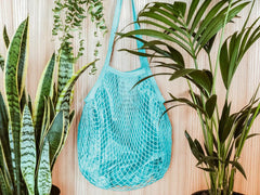 organic cotton net bag turquoise