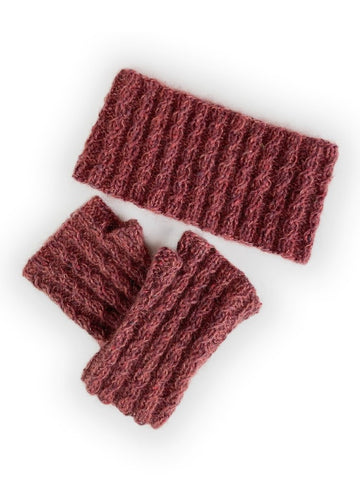 Winter set with knitted calbes, 'Little cables'