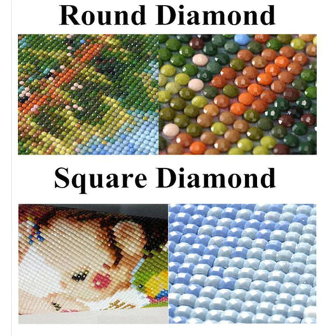 Diamond Painting - Comparison  Round vs Square Canvas 