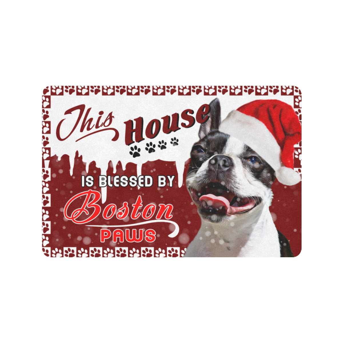 Shn 3 House Blessed By Paws Boston Terrier Doormat Door Mats