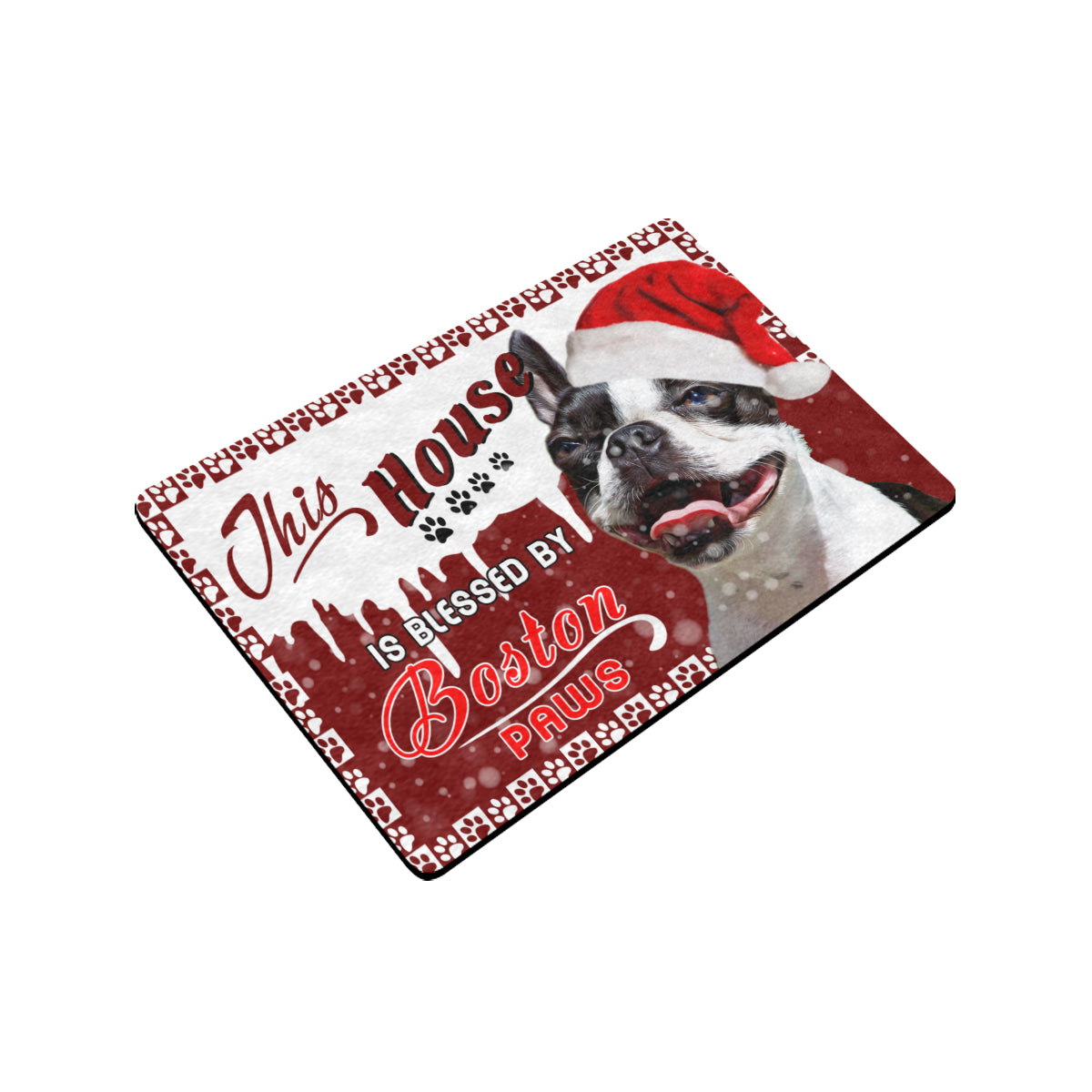 Shn 3 House Blessed By Paws Boston Terrier Doormat Door Mats