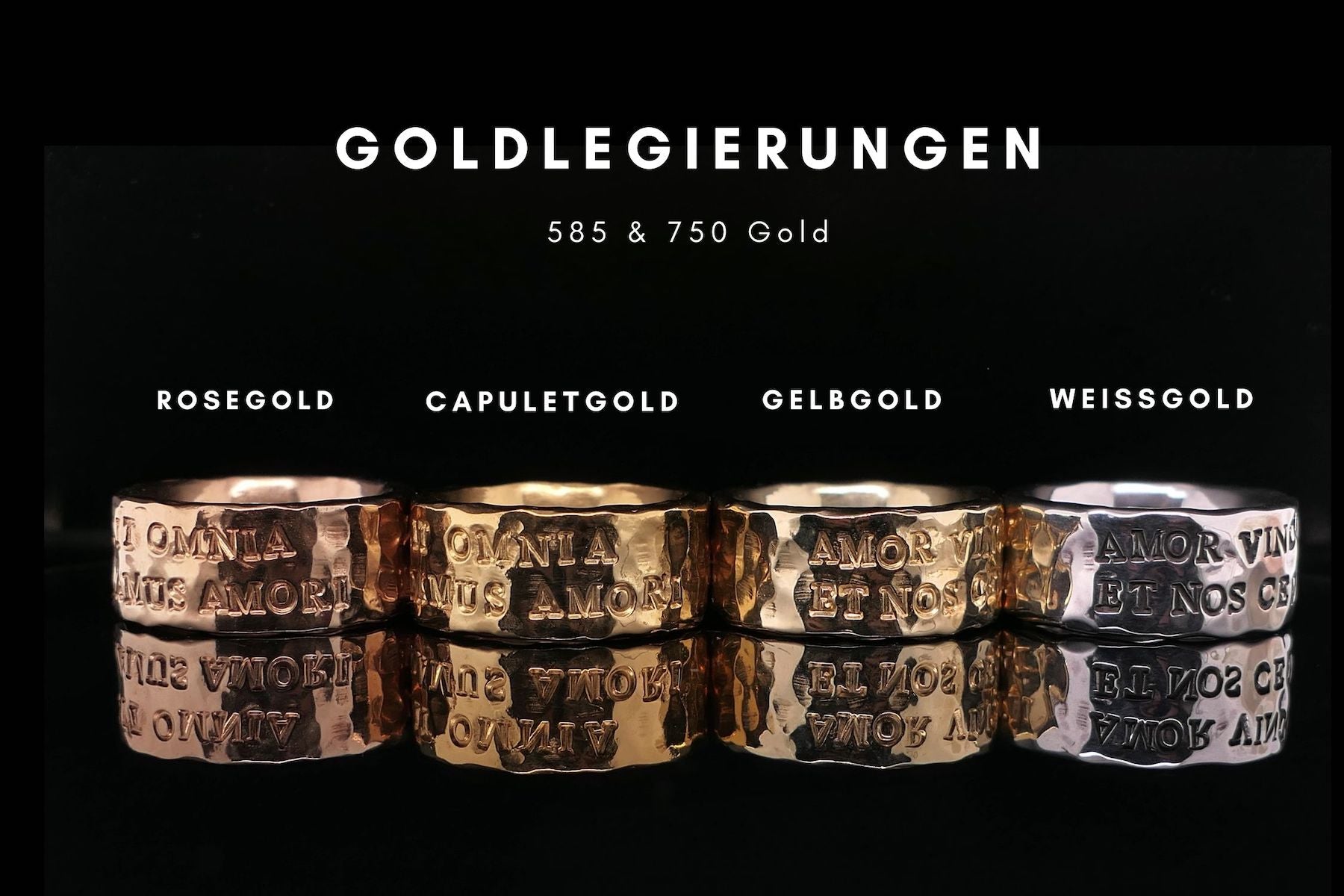 Goldfarben Goldlegierung | Capuletgold Gelbgold Rosegold Weissgold | Goldring | CAPULET Schmuck Werkstatt München