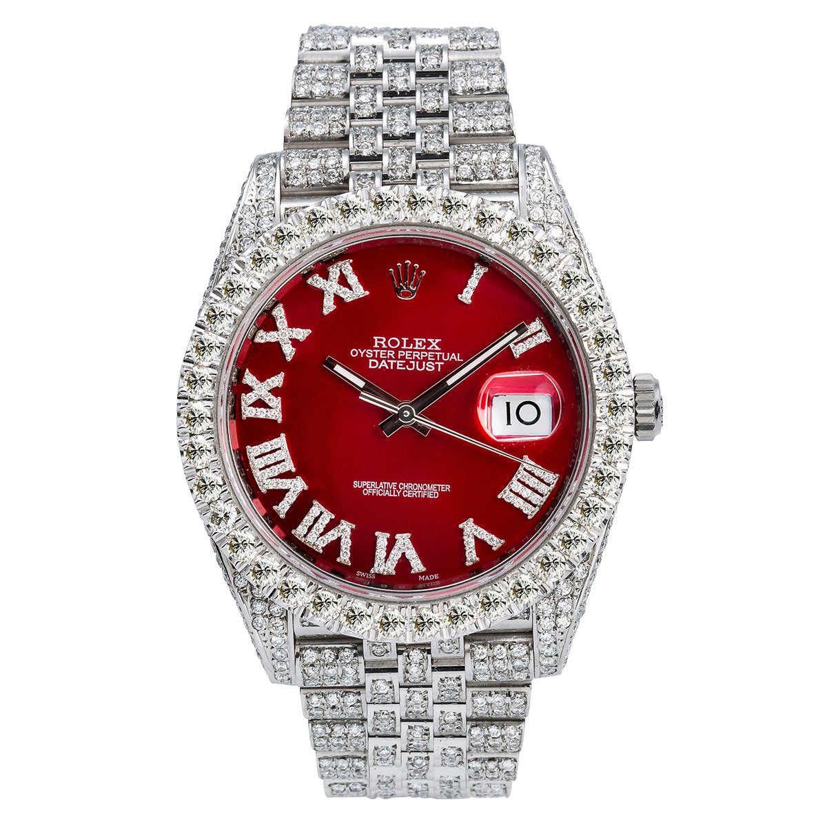 rolex datejust red face