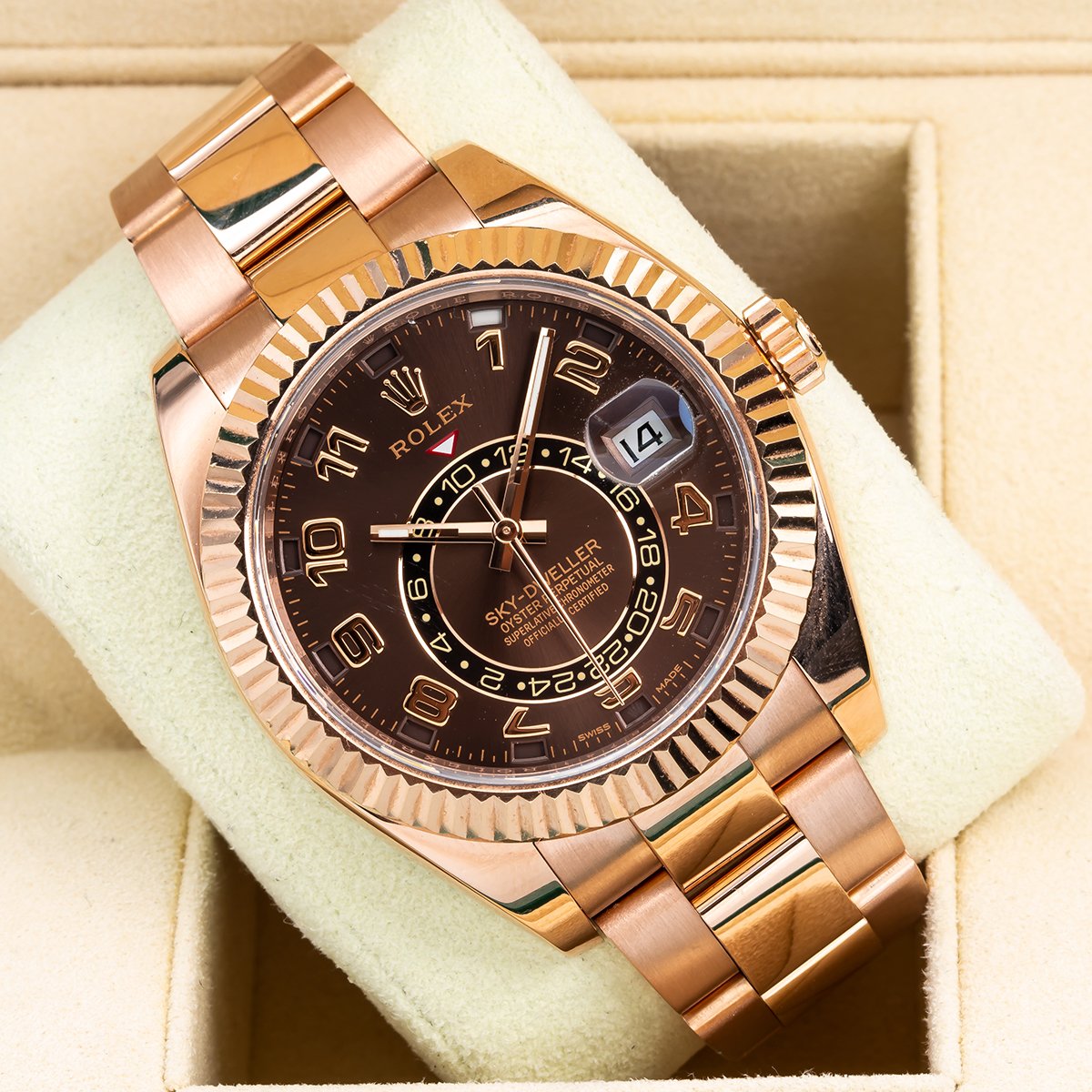 sky dweller rose gold chocolate