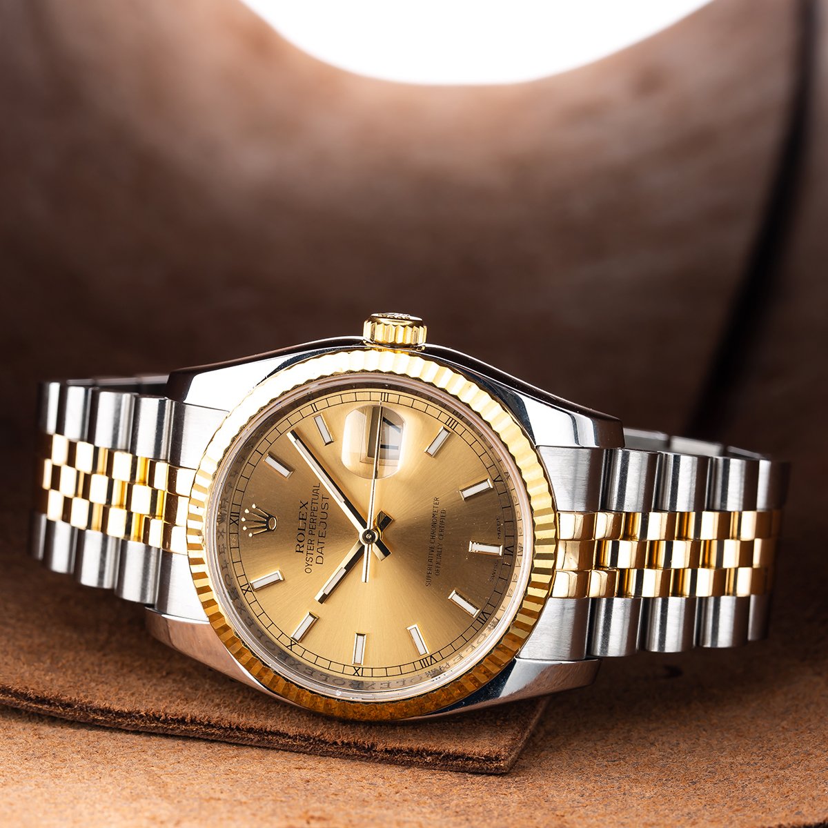 rolex datejust champagne