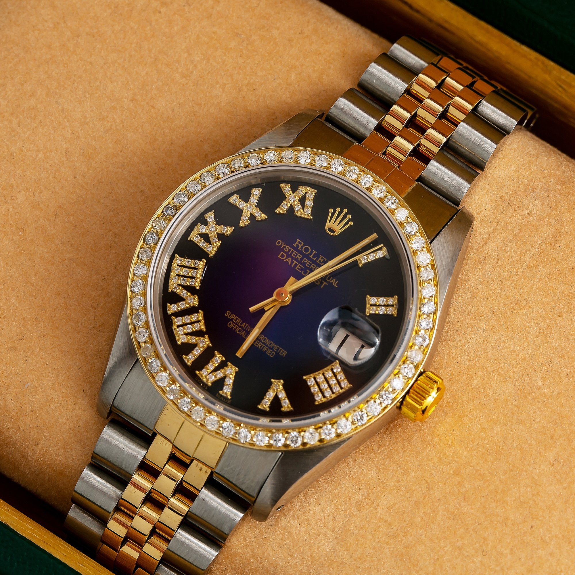 rolex roman numerals diamond