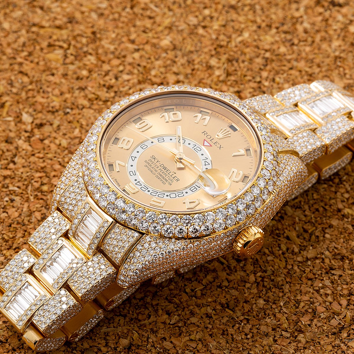 rolex sky dweller with diamonds