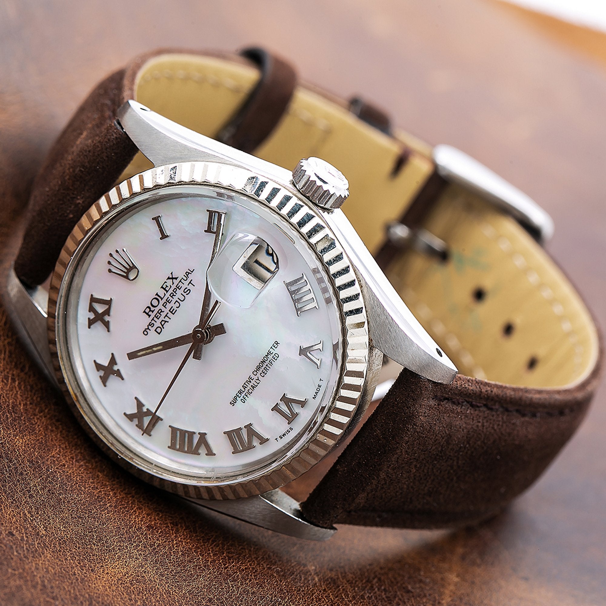 rolex datejust leather band