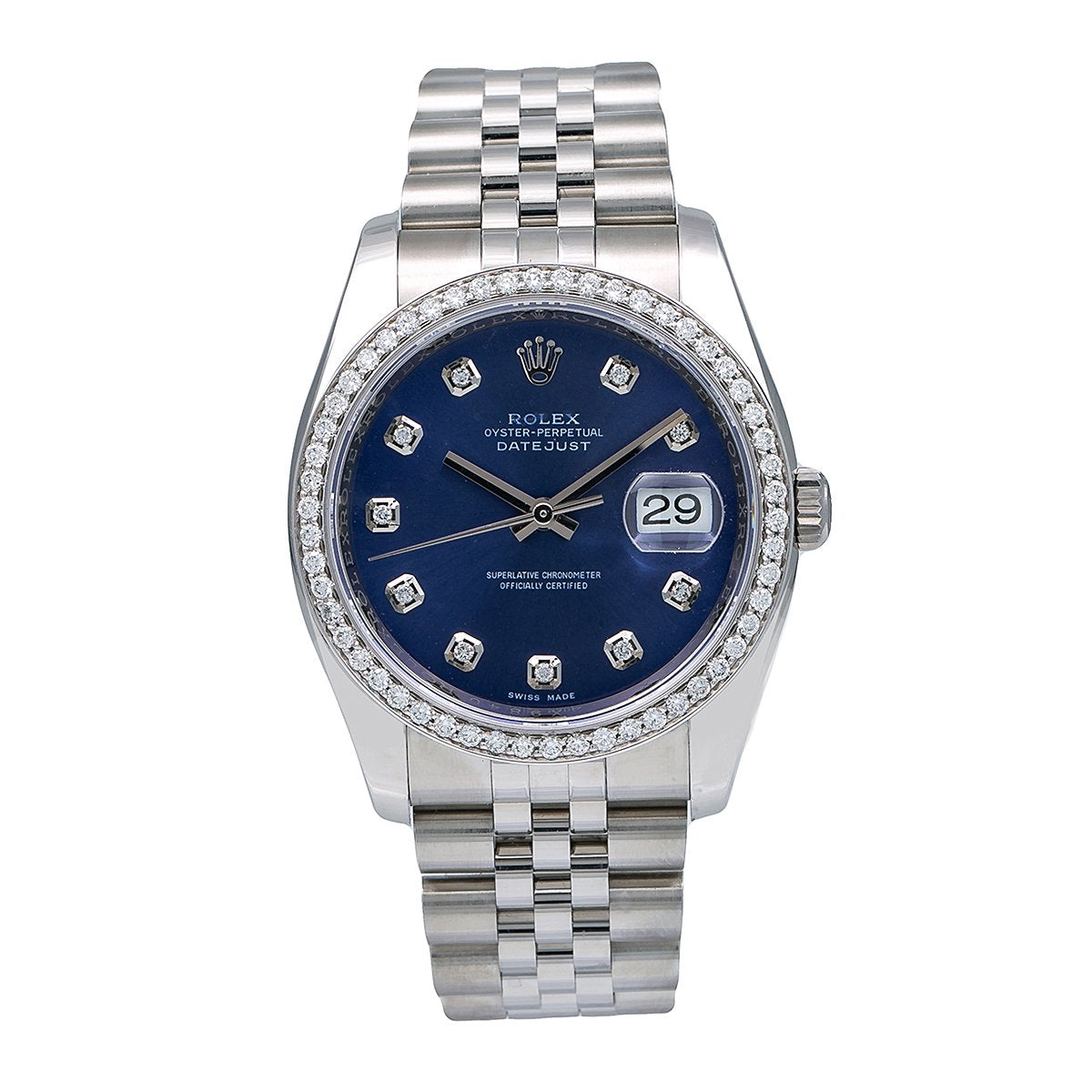 rolex datejust 36mm blue diamond dial