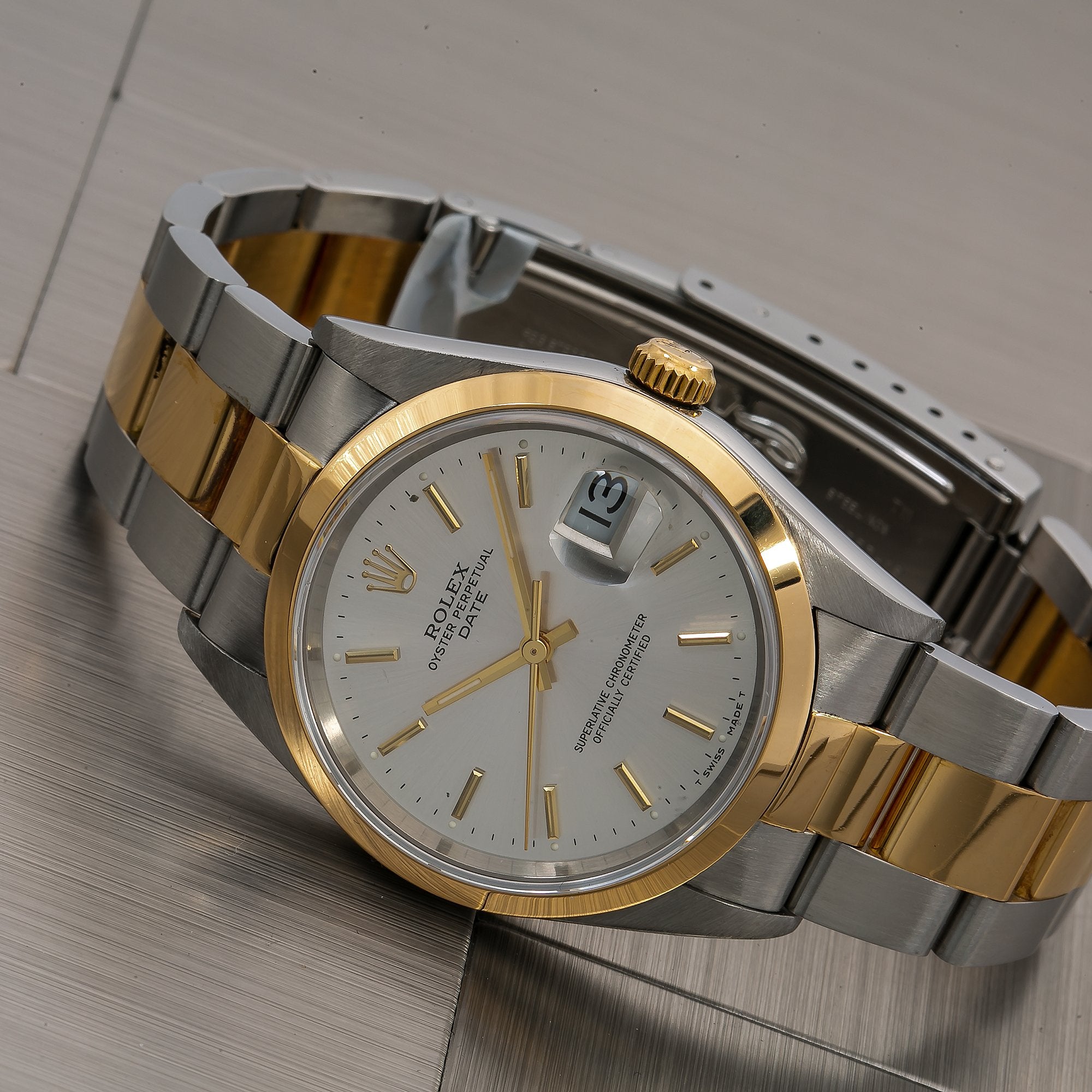 rolex date two tone