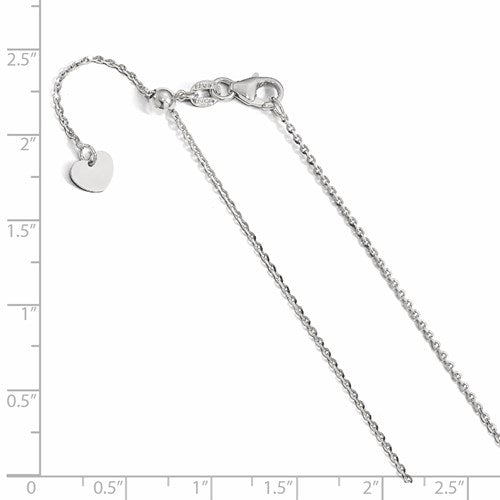 Leslie's 14K White Gold 1.15 mm Oval Open Link Adjustable Chain Available Sizes 22"-30"
