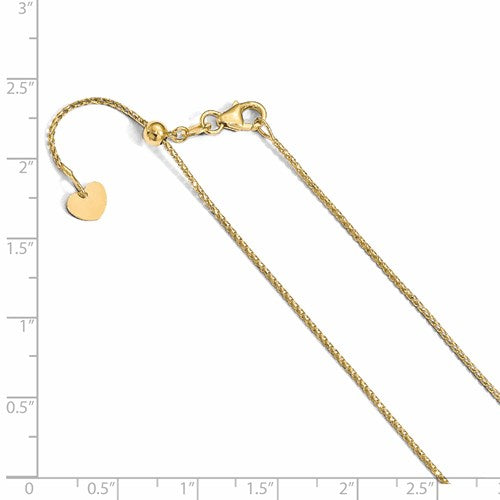 14K 1 mm Open Franco Adjustable Chain Available Size 22"