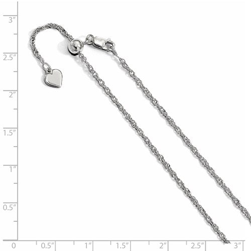 Sterling Silver Fancy Twisted Adjustable Chain Available Sizes 22"-30"