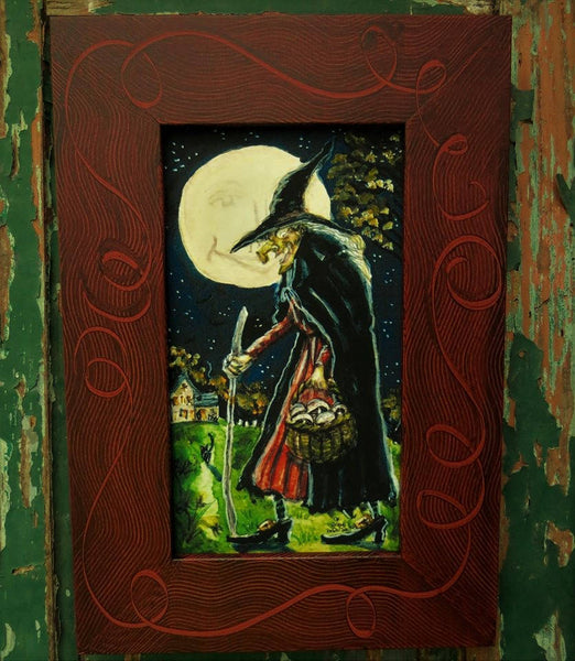 Witch, Witches, Pick up truck, Halloween, bobbi becker, Halloween prin –  the bobbi becker gallery