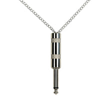 Load image into Gallery viewer, detailed-silver-jack-plug-necklace-electronic-music-collection.jpg
