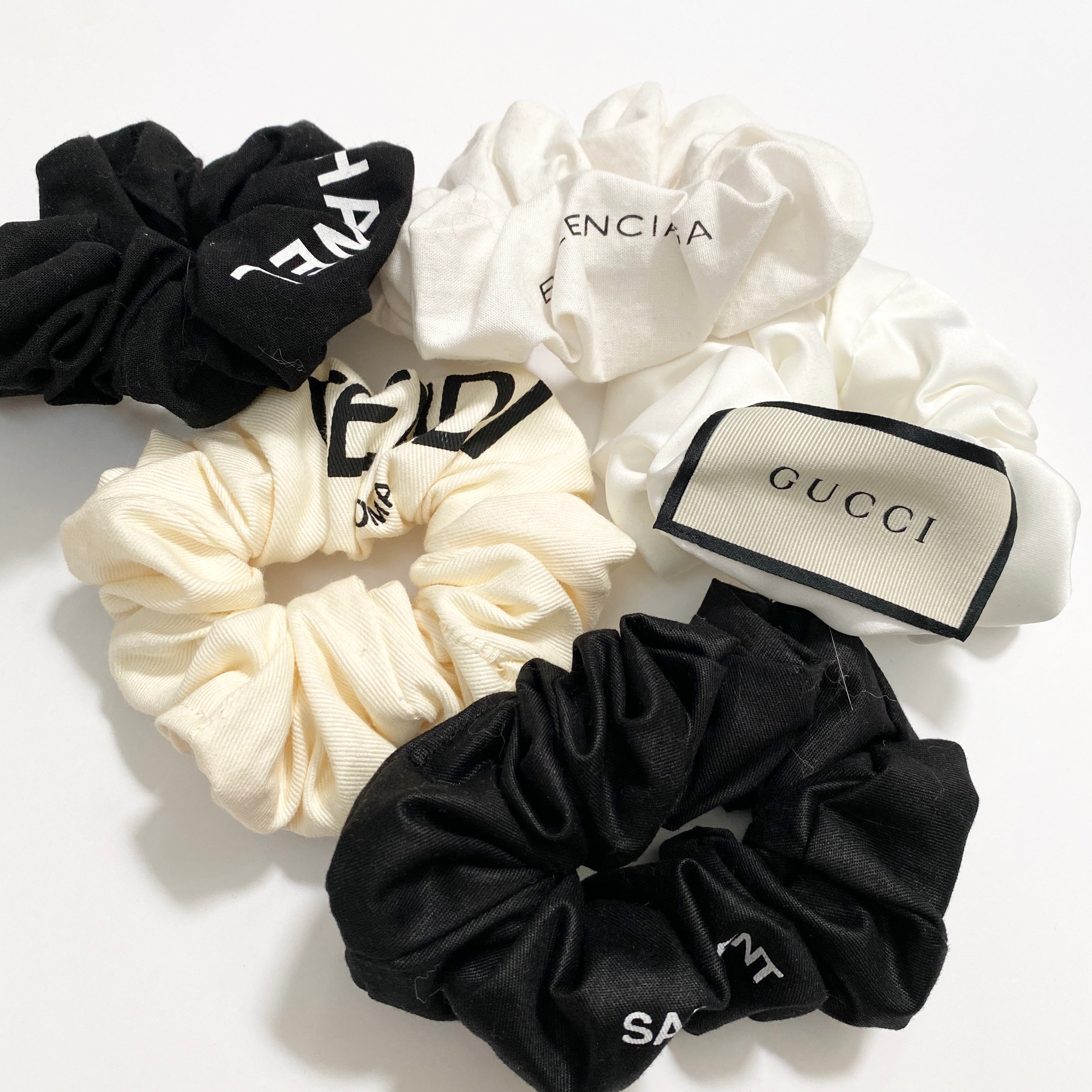 Beige Designer LV Scrunchie