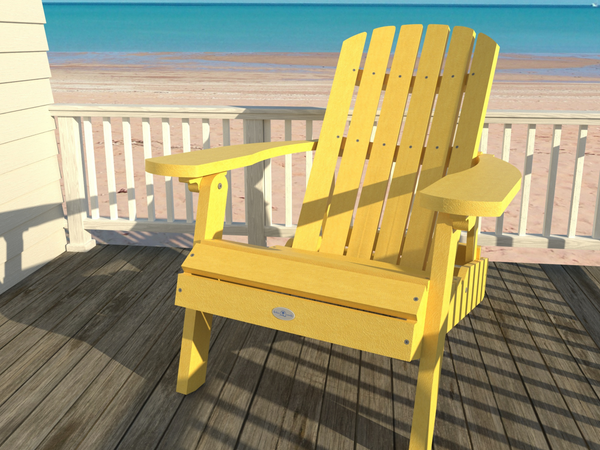 Cape Folding and Reclining Adirondack Chair in Sunbeam Yellow