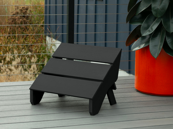 Italica Modern Adirondack Ottoman in Black