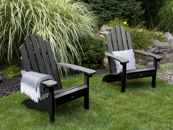 Set of Two Classic Westport Adirondack Chairs in Black