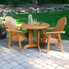 Commercial Grade 3 Pc Muskoka Adirondack Bistro Dining Set with 36” Table Sequoia Professional 