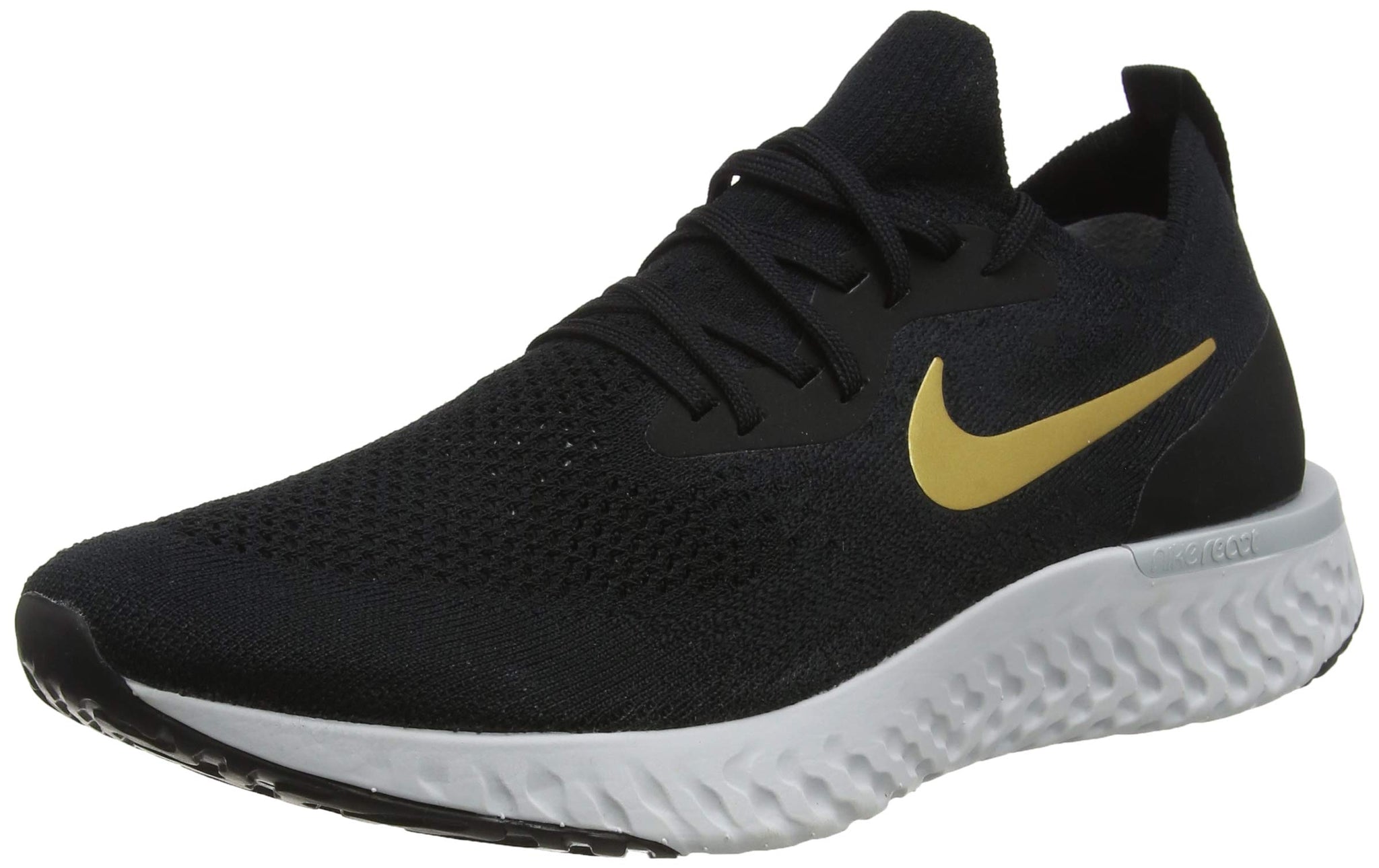 nike epic react flyknit black and gold