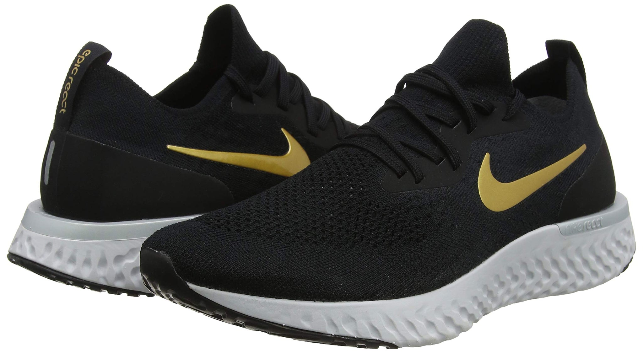 nike epic react flyknit black and gold