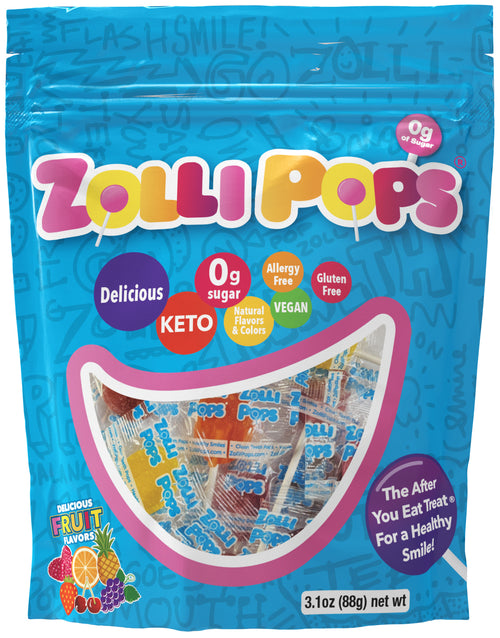 Zollipops Clean Teeth Lollipops, Blue Raspberry, 3.1 Ounce (Pack of 1)