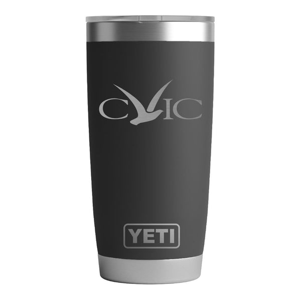 Yeti- Wild Willies Rambler 20 Oz-Black Custom Logo