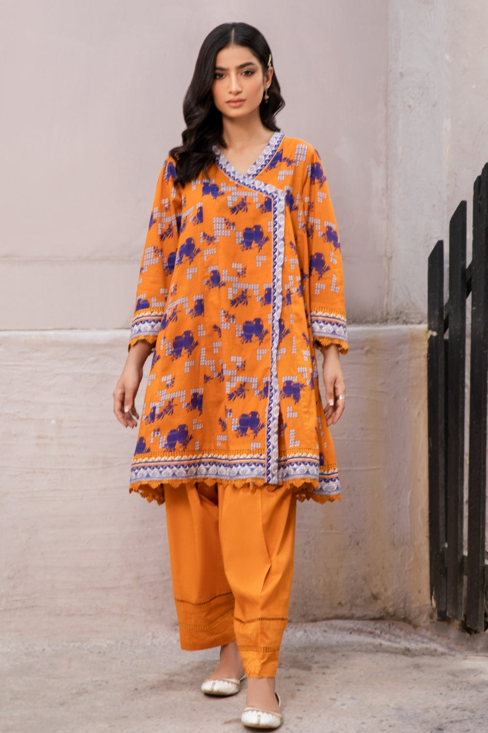 2 PC Unstitched | Digital Printed Lawn Shirt + Dyed Cambric Trouser