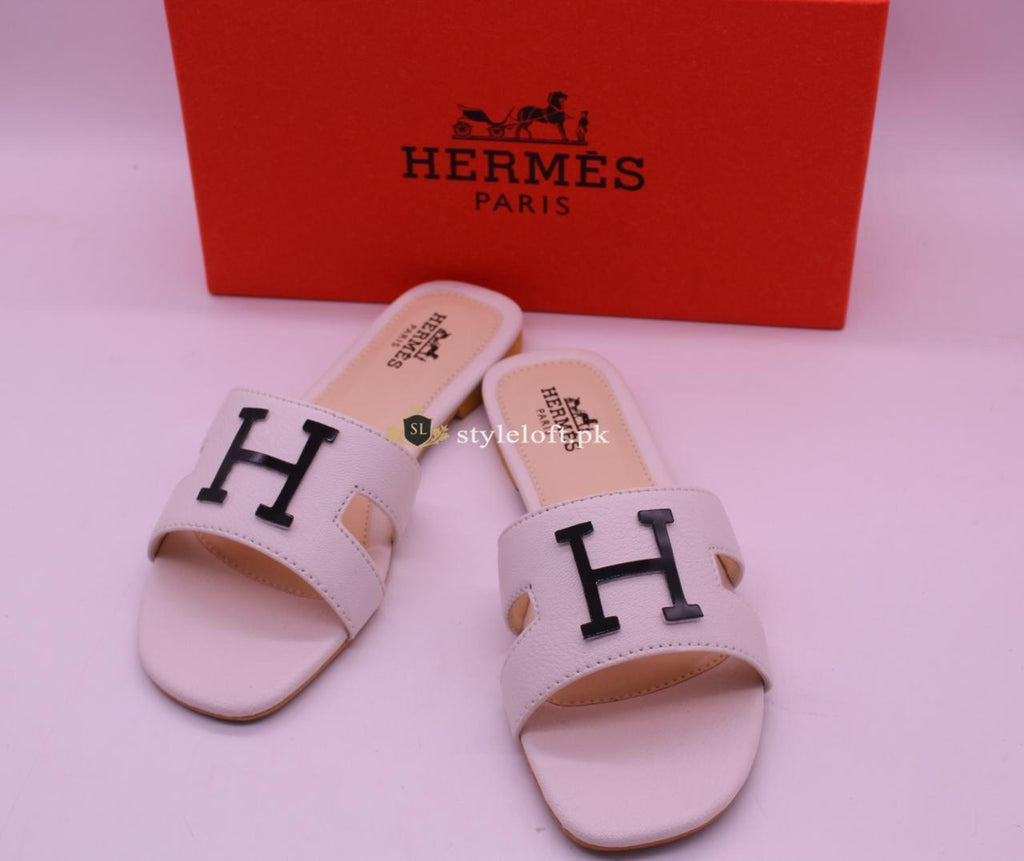 HERMES Paris Womens Slides 2018-White 