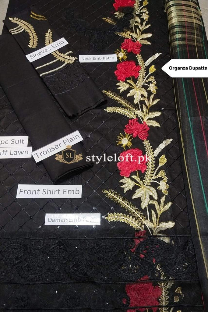 Iznik Embroidered Lawn 3Piece Suit – STYLE LOFT