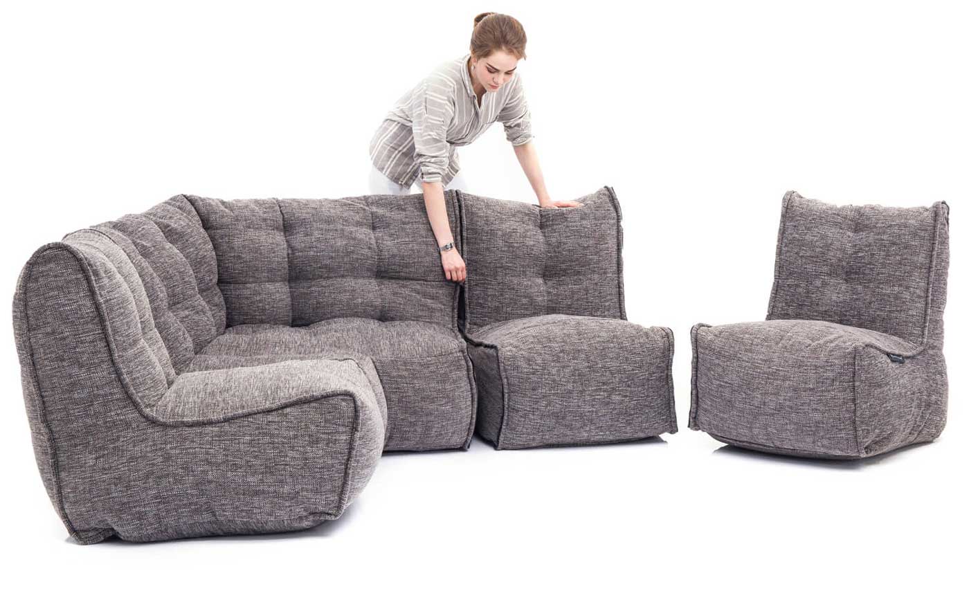 Mod 4 l soffa modulsofa läcker grå