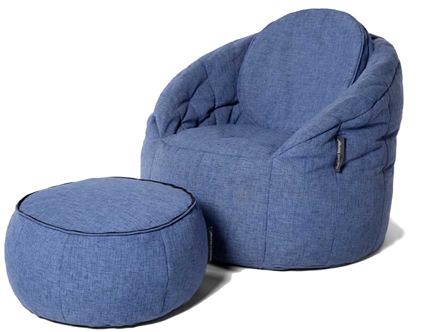 Wing Ottoman Blue Jazz