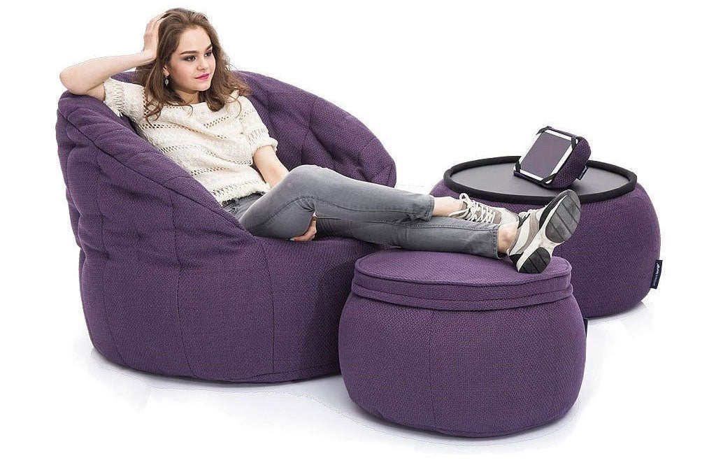 Wing Ottoman Aubergine Dream