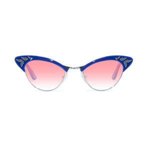 Cat Eye Sunglasses - Blue & SIlver - Rita